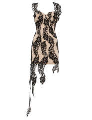 Giuseppe Di Morabito Lace Detail Corset Mini Dress Nude Black