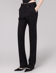 Side view of Giuseppe Di Morabito Slim Mid Rise Trouser Black