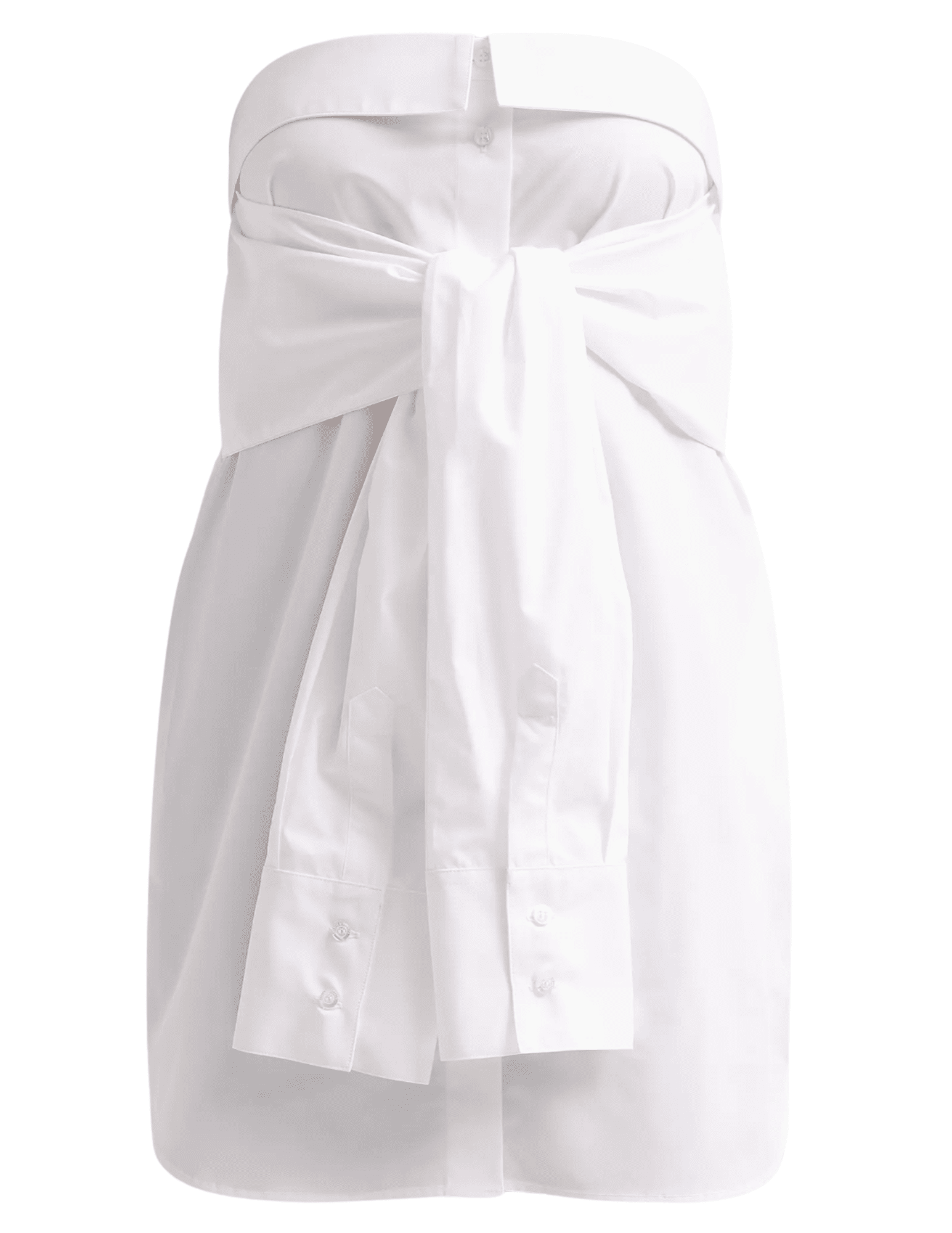 Giuseppe Di Morabito Strapless Tie Front Mini Shirt Dress White