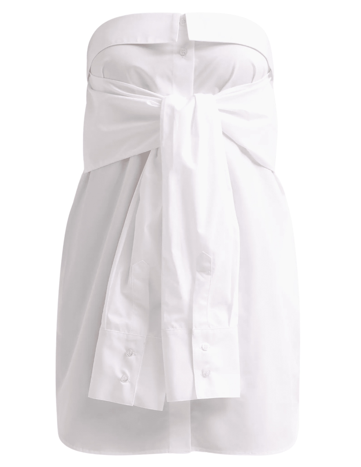 Giuseppe Di Morabito Strapless Tie Front Mini Shirt Dress White