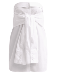 Giuseppe Di Morabito Strapless Tie Front Mini Shirt Dress White