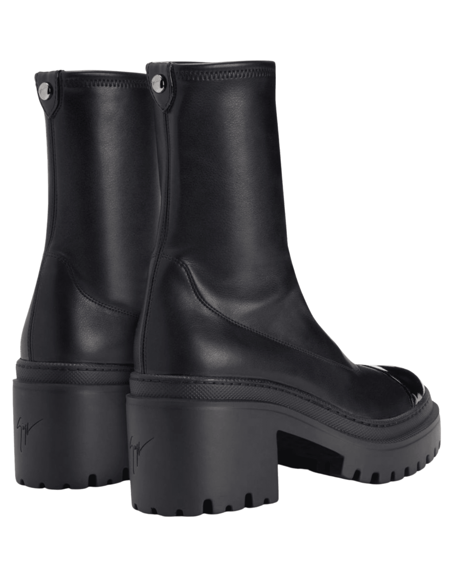 Giuseppe Zanotti Liora Chunky Ankle Boots in black back view