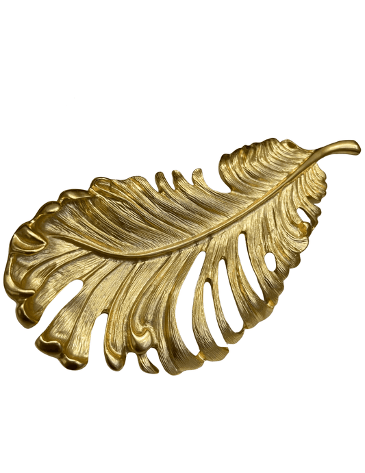 Austin Blaze Hazel feather brooch in gold-tone metal