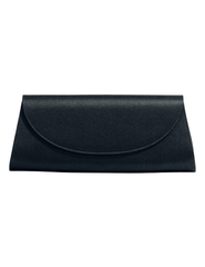 Hunting Season The Opera black satin clutch with curved front flap