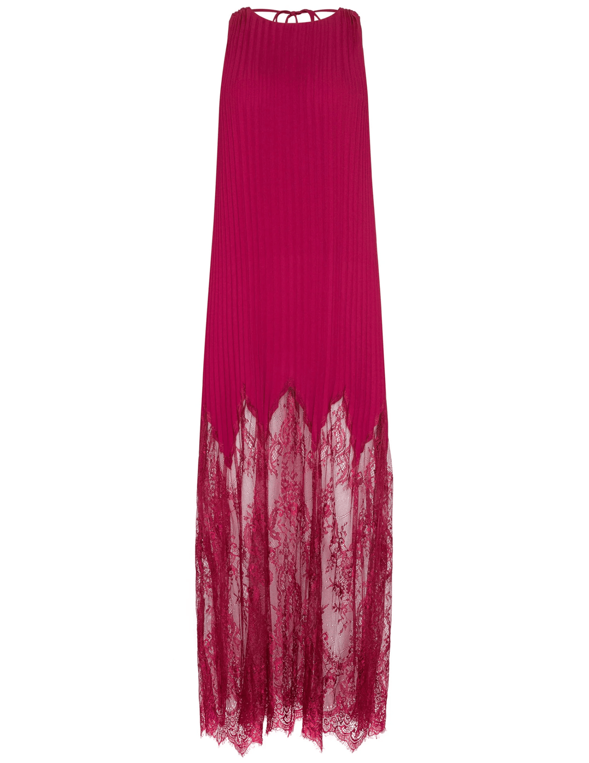 L’AGENCE Adalynn Combination Pleated Maxi Dress in Black Cherry