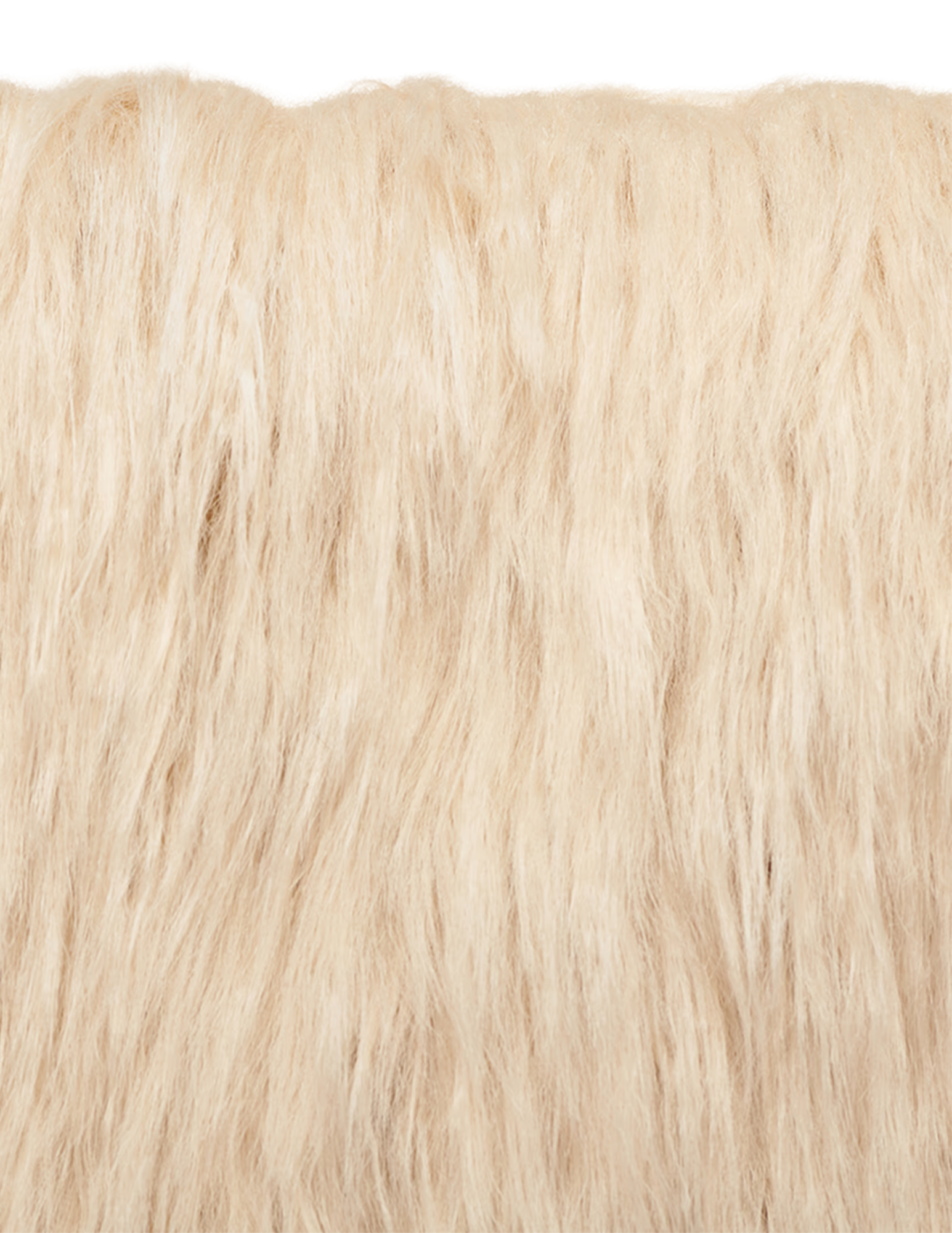 Close-up of Biscuit faux fur texture on the L'AGENCE Adelina Clutch.