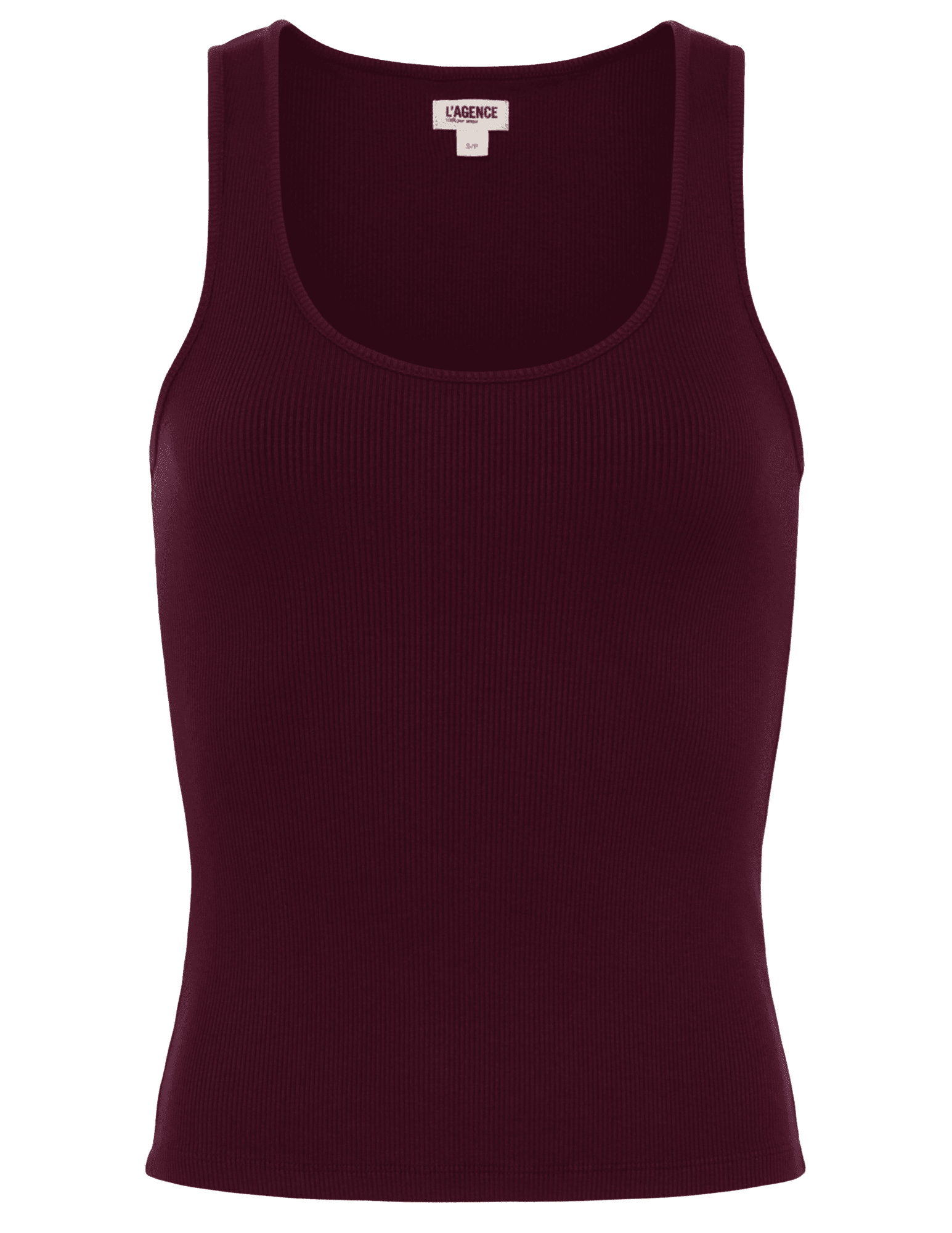 L’AGENCE Adira Scoop Neck Tank in Deep Sangria