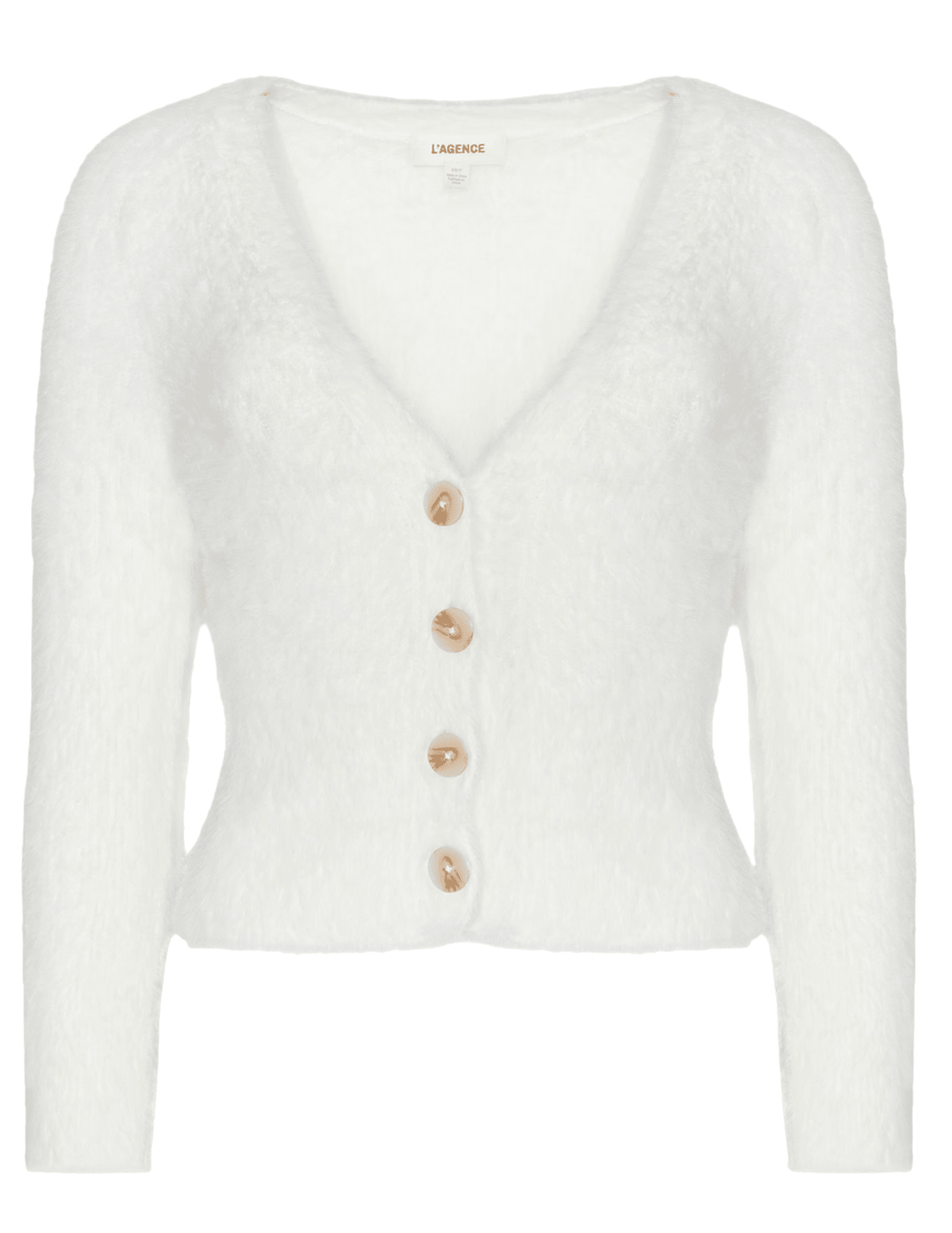 L'AGENCE Agathe Fuzzy Cardigan in Ivory