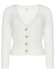 L'AGENCE Agathe Fuzzy Cardigan in Ivory
