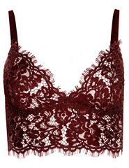L’AGENCE Aislin Lace Bralette Top in Deep Port