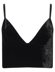 L’AGENCE Aislin Velvet Bralette Top in Black.