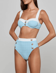 Side view of L’AGENCE Alexandria Balconette Bikini Top with removable straps