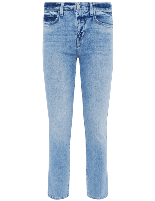 L'Agence Alexia high rise cropped cigarette jeans in Loyola front model view