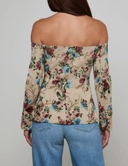 Back view of L’AGENCE Alice floral tapestry blazer