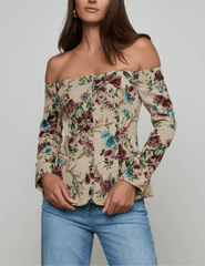 Front view of L’AGENCE Alice floral tapestry blazer