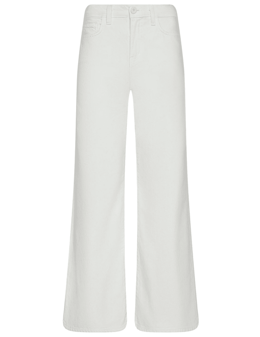 L'AGENCE Alicent high rise wide leg crop jean in light ecru denim