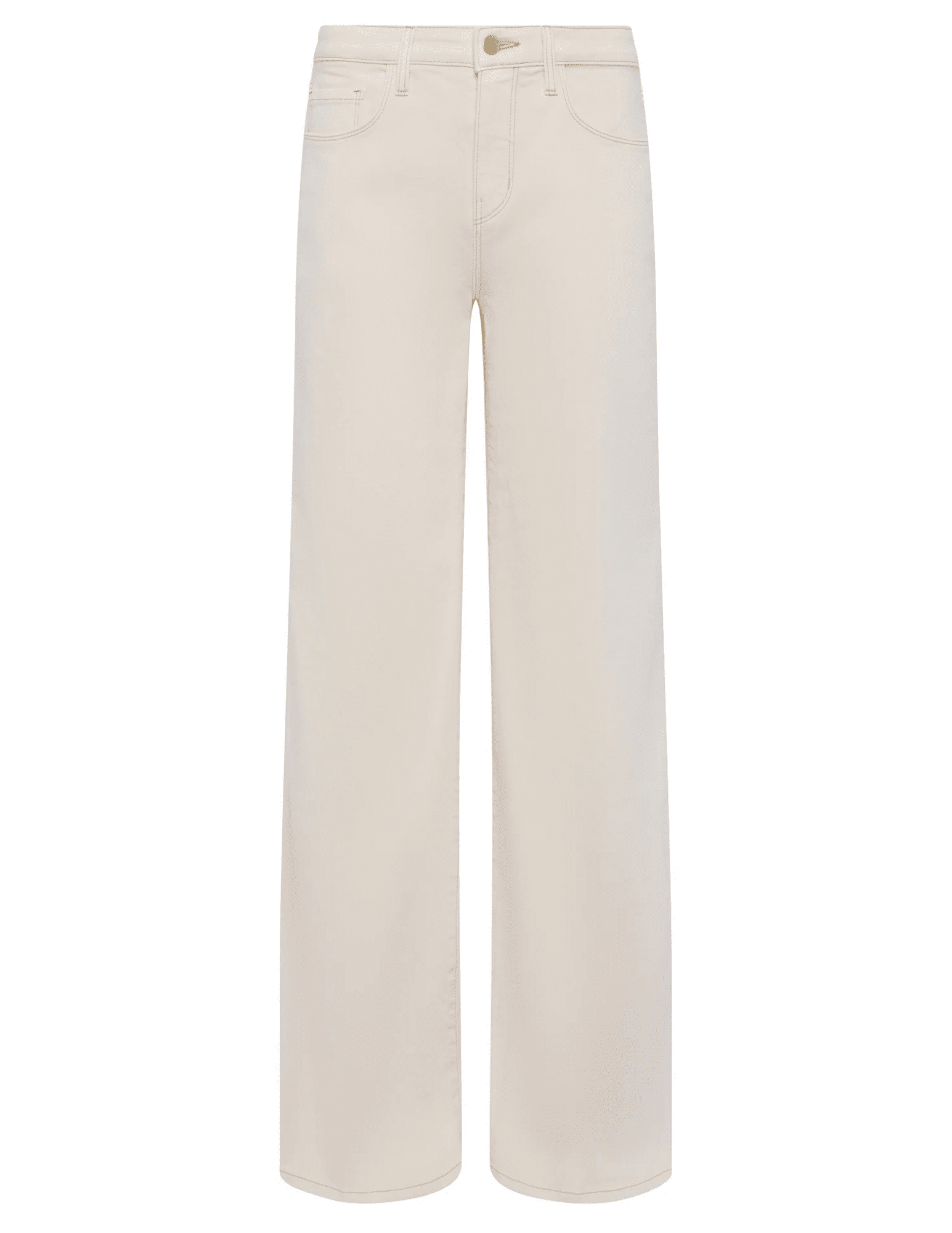 L'AGENCE Alicent high rise wide leg cropped jeans in Macadamia wash, neutral-toned women’s denim featuring a high waist and wide cropped leg silhouette front view