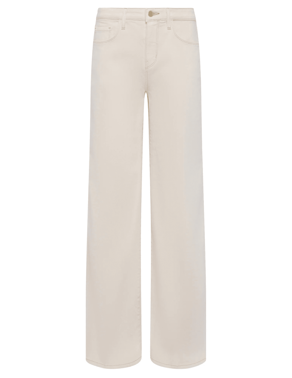 L'AGENCE Alicent high rise wide leg cropped jeans in Macadamia wash, neutral-toned women’s denim featuring a high waist and wide cropped leg silhouette front view