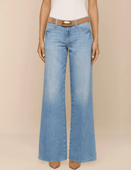 L'AGENCE Alicent High Rise Wide Leg Jeans in Seattle Wash front view