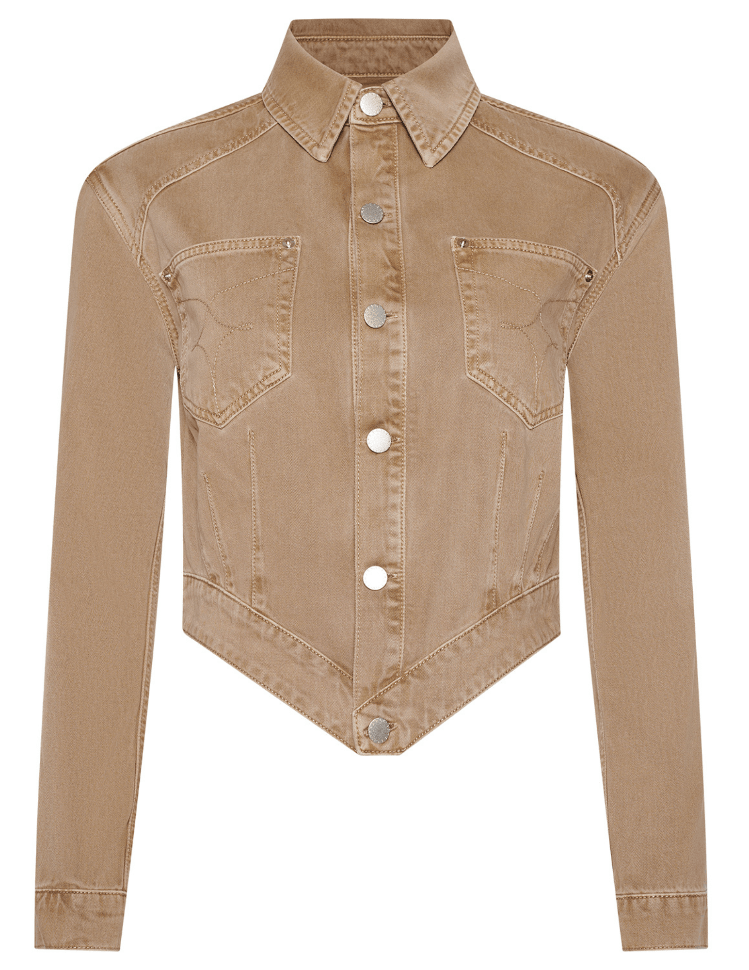 L'AGENCE Alix Denim Jacket in Antique Dark Cappuccino,