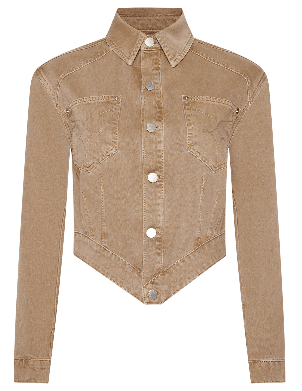 L'AGENCE Alix Denim Jacket in Antique Dark Cappuccino,