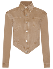 L'AGENCE Alix Denim Jacket in Antique Dark Cappuccino,