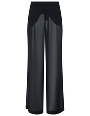 L'AGENCE Allanah Sheer Wide Leg Trouser Black