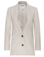 L'AGENCE Amelie Herringbone Blazer Cappuccino Ivory Tweed