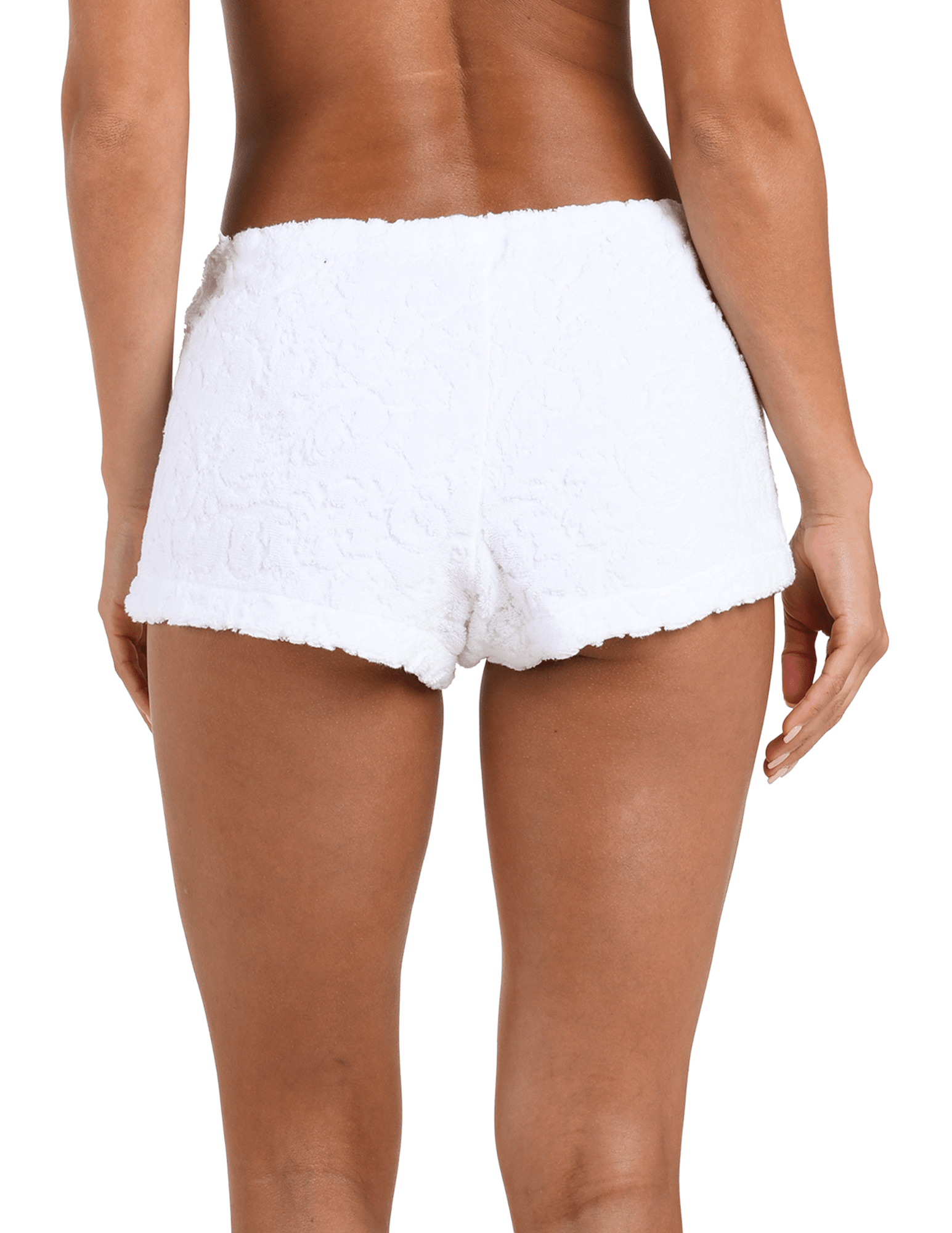 Back view of L’AGENCE Amiya Terry Hot Short 