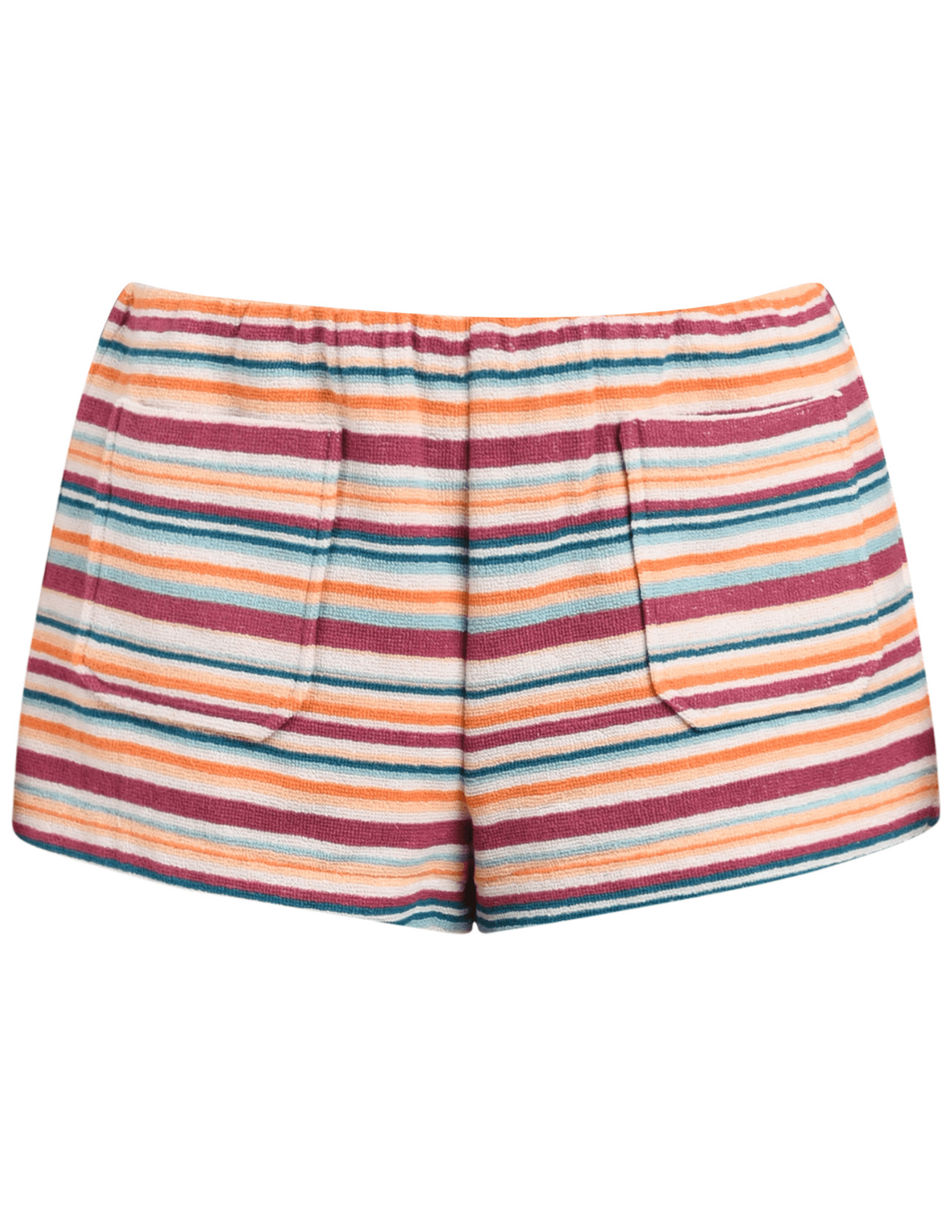 L’AGENCE Amiya terry hot short in multicolor watercolor stripe
