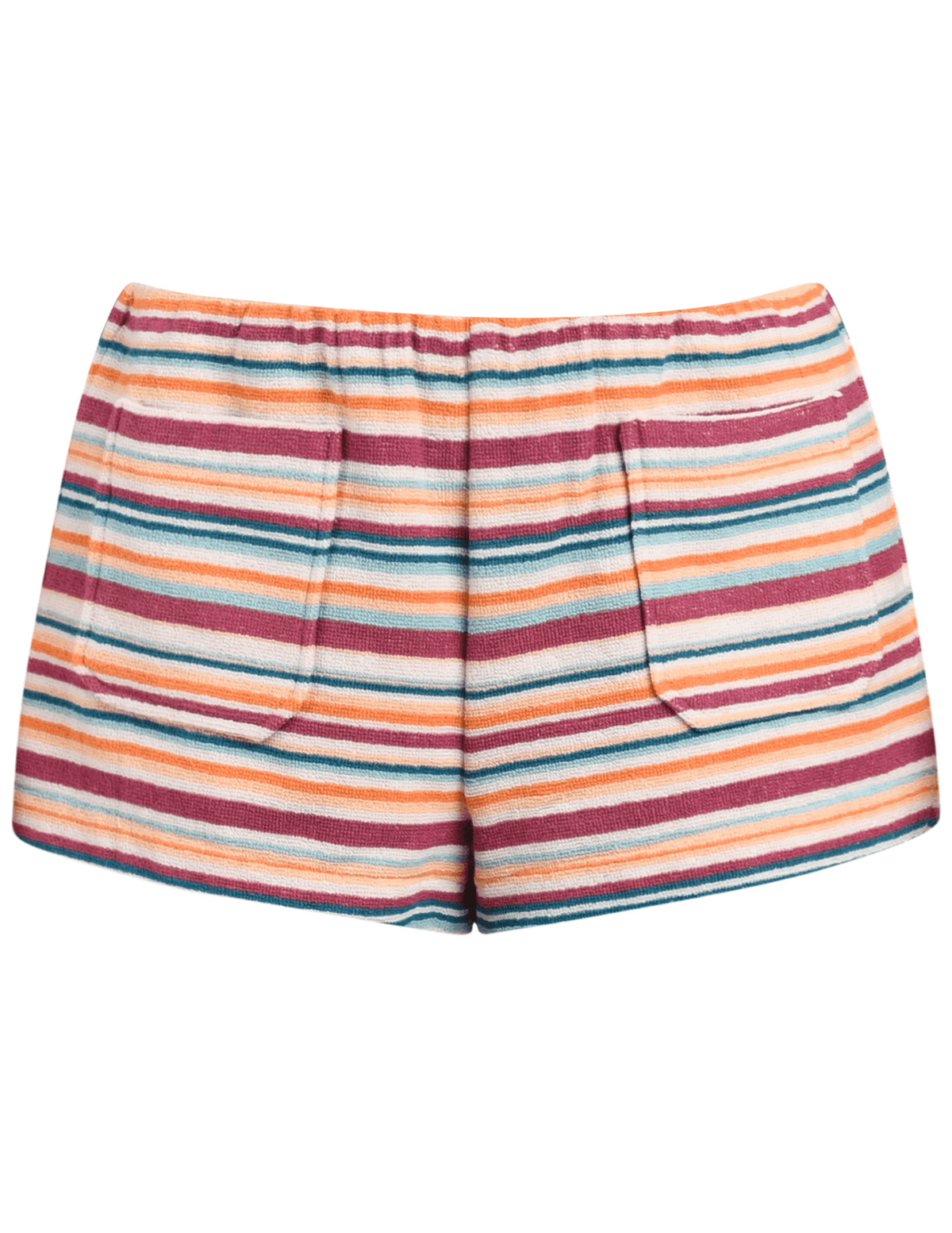 L’AGENCE Amiya terry hot short in multicolor watercolor stripe
