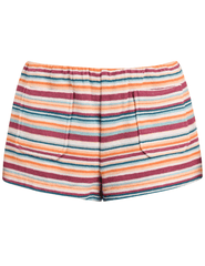 L’AGENCE Amiya terry hot short in multicolor watercolor stripe