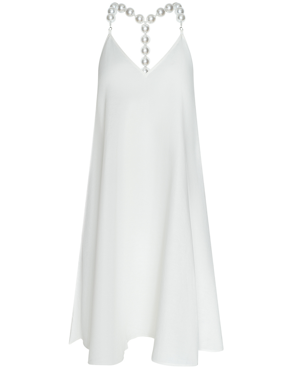 L'AGENCE Amora Pearl Strap Shift Dress in Ivory
