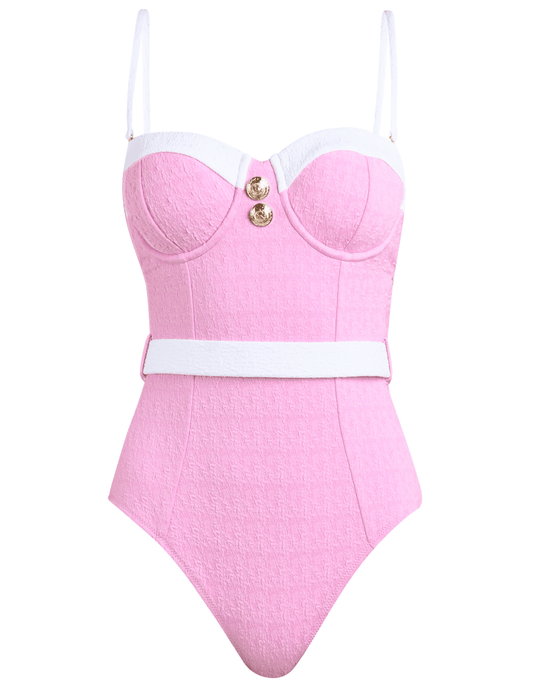 L’AGENCE Anastasia one-piece swimsuit in blush and white