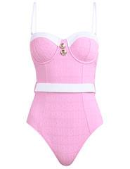 L’AGENCE Anastasia one-piece swimsuit in blush and white