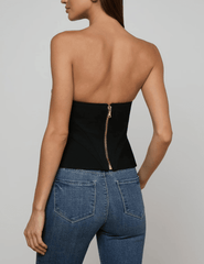 Back view of L’AGENCE Anna corset top with zipper closure