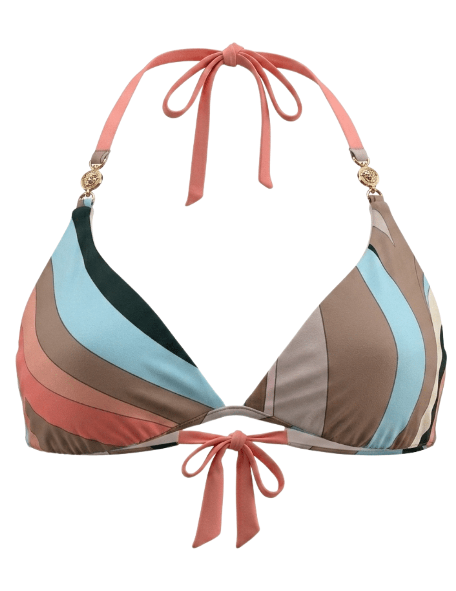 LAGENCE Annabelle triangle bikini top abstract swirl print