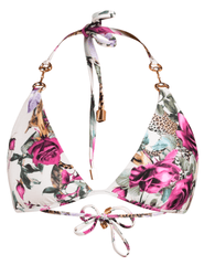 L’AGENCE Annabelle triangle bikini top in Rose Leopard Jungle