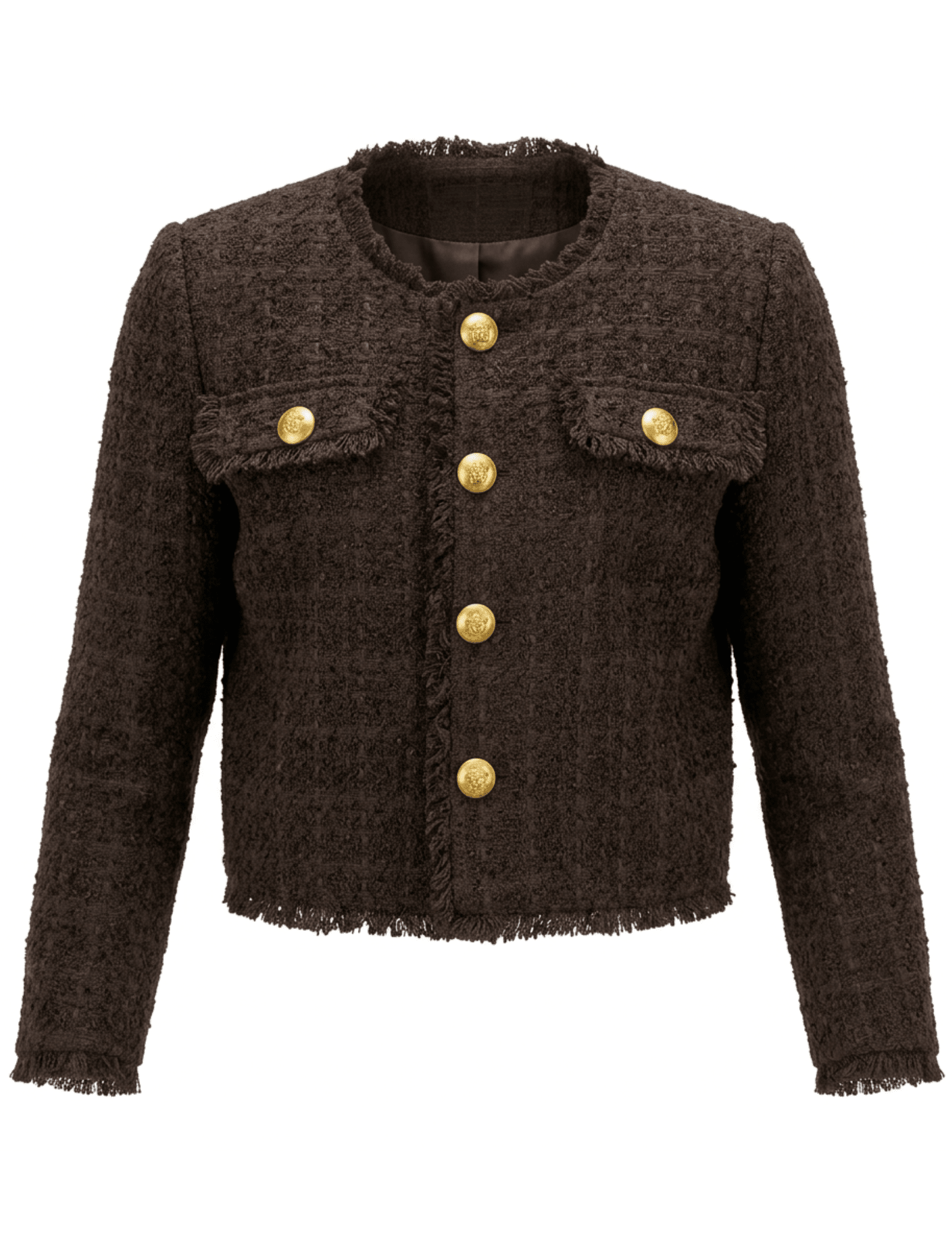 L'AGENCE Azeline Tweed Jacket Dark Espresso | Steven Dann