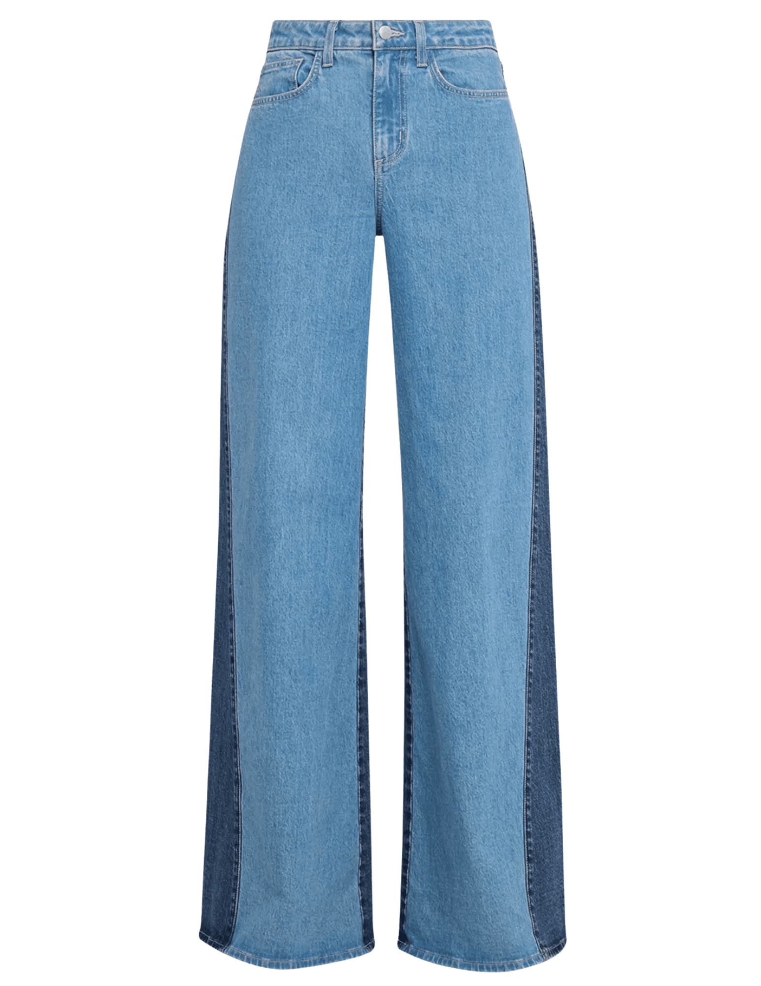 L’AGENCE Beau T-Seam wide leg jeans in Paso with high-rise waist and two-tone contrast