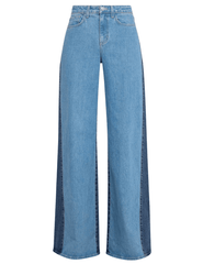 L’AGENCE Beau T-Seam wide leg jeans in Paso with high-rise waist and two-tone contrast