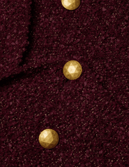 L’Agence Bethany Knit Tapered Blazer in dark syrah gold with geometric dome buttons