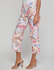LAgence Blaine low rise stovepipe jeans in pink postcard print side view