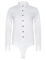 L’Agence Blake white poplin bodysuit long sleeve 