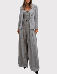 L’AGENCE Blanche Houndstooth Blazer with matching top and pant