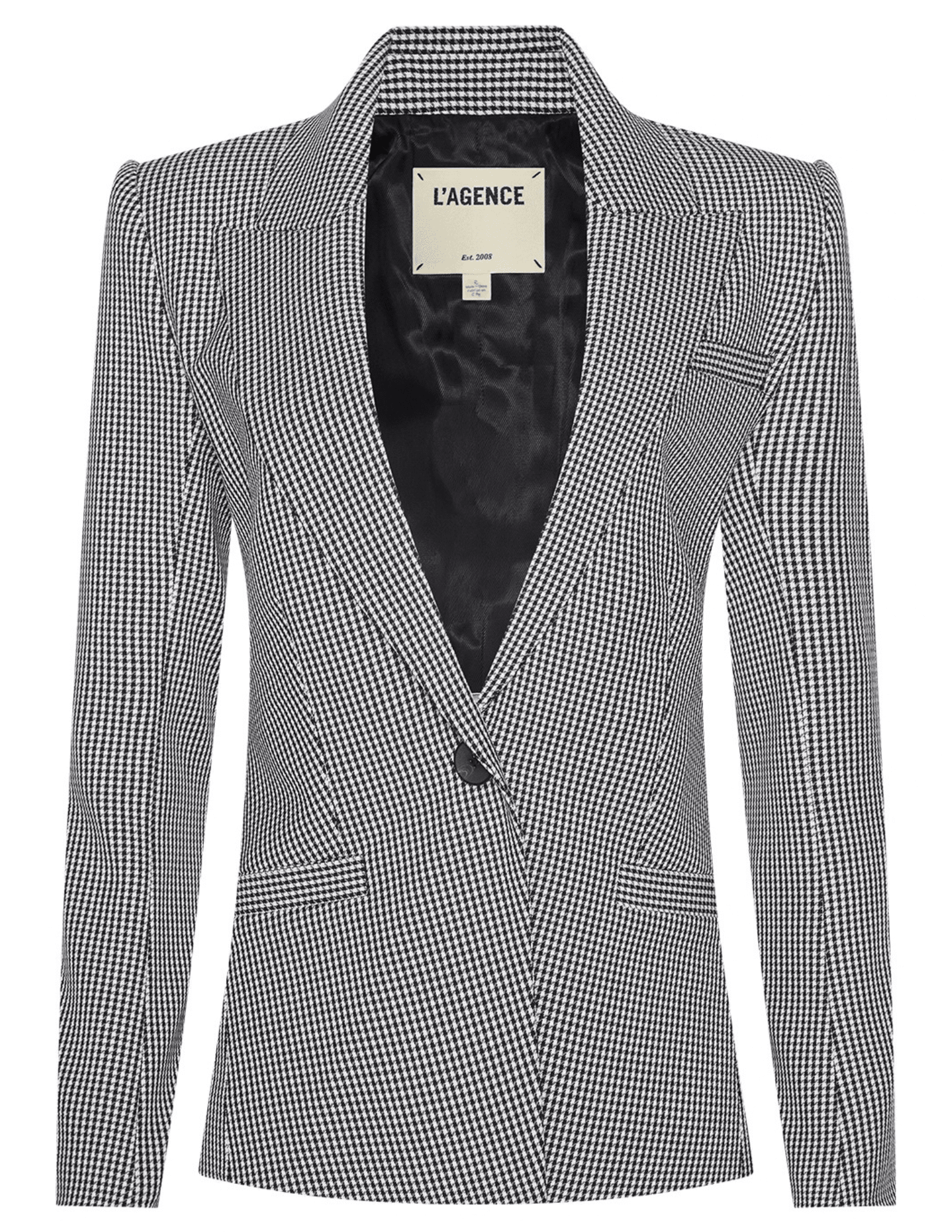 L’AGENCE Blanche Houndstooth Blazer