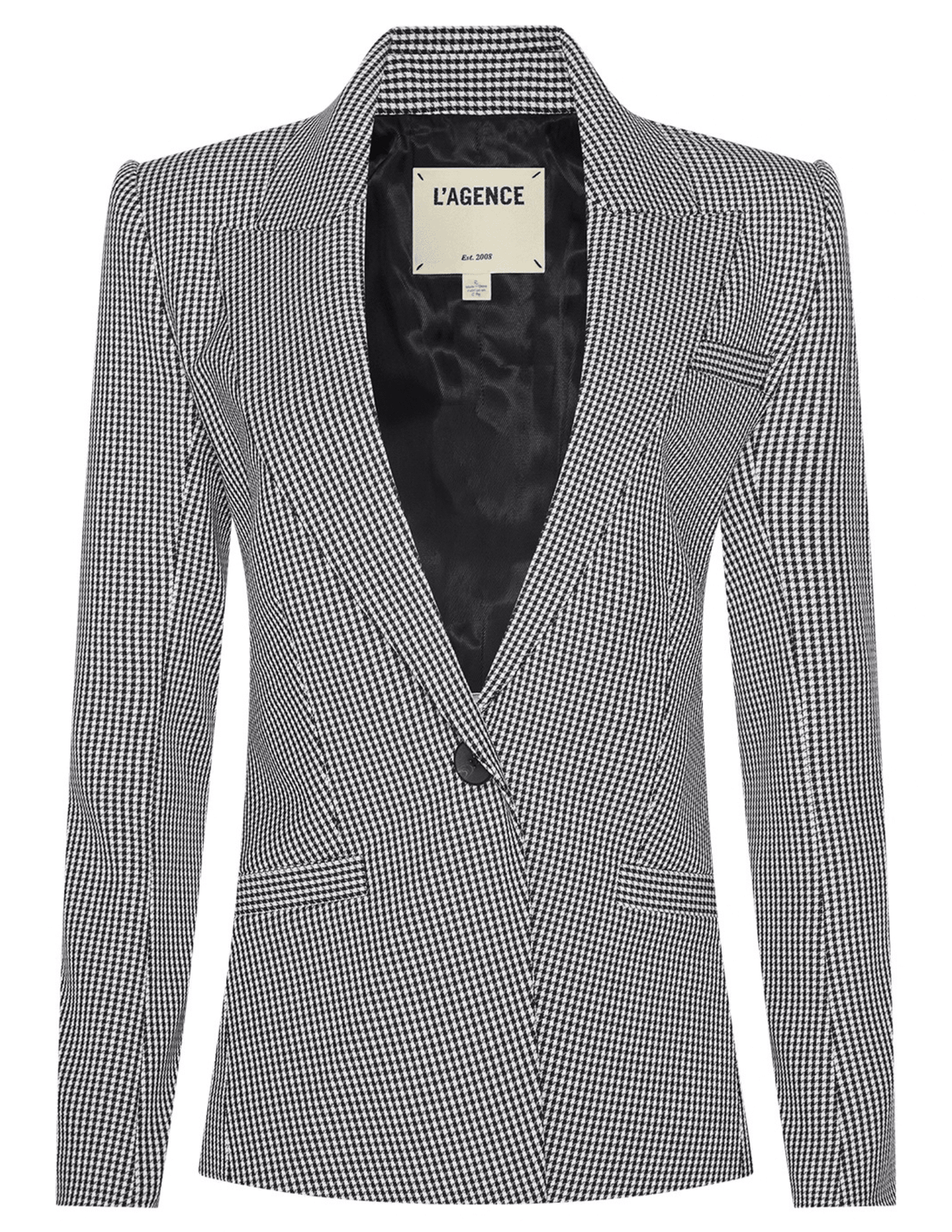 L’AGENCE Blanche Houndstooth Blazer