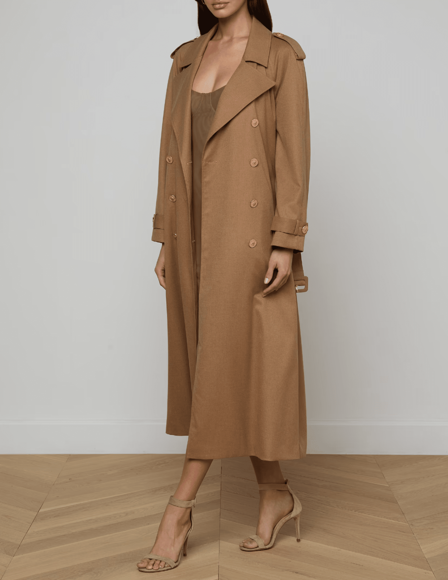 Back view of L’AGENCE Brinley oversized trench coat