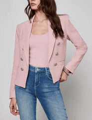 Front view of L’AGENCE Brooke blazer showing tailored cropped fit