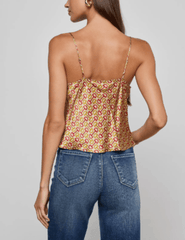 L'AGENCE Calista Cowl Neck Cami in Multi Allover Horse Bit
